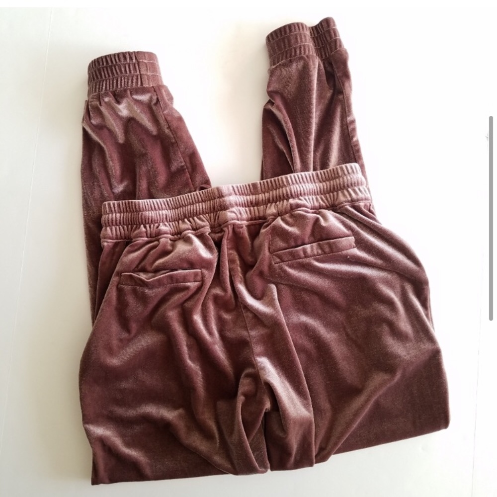 Smocked Waist Mauve Velvet Jogger main image 1